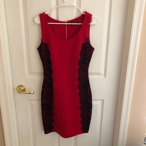 Red and black dress